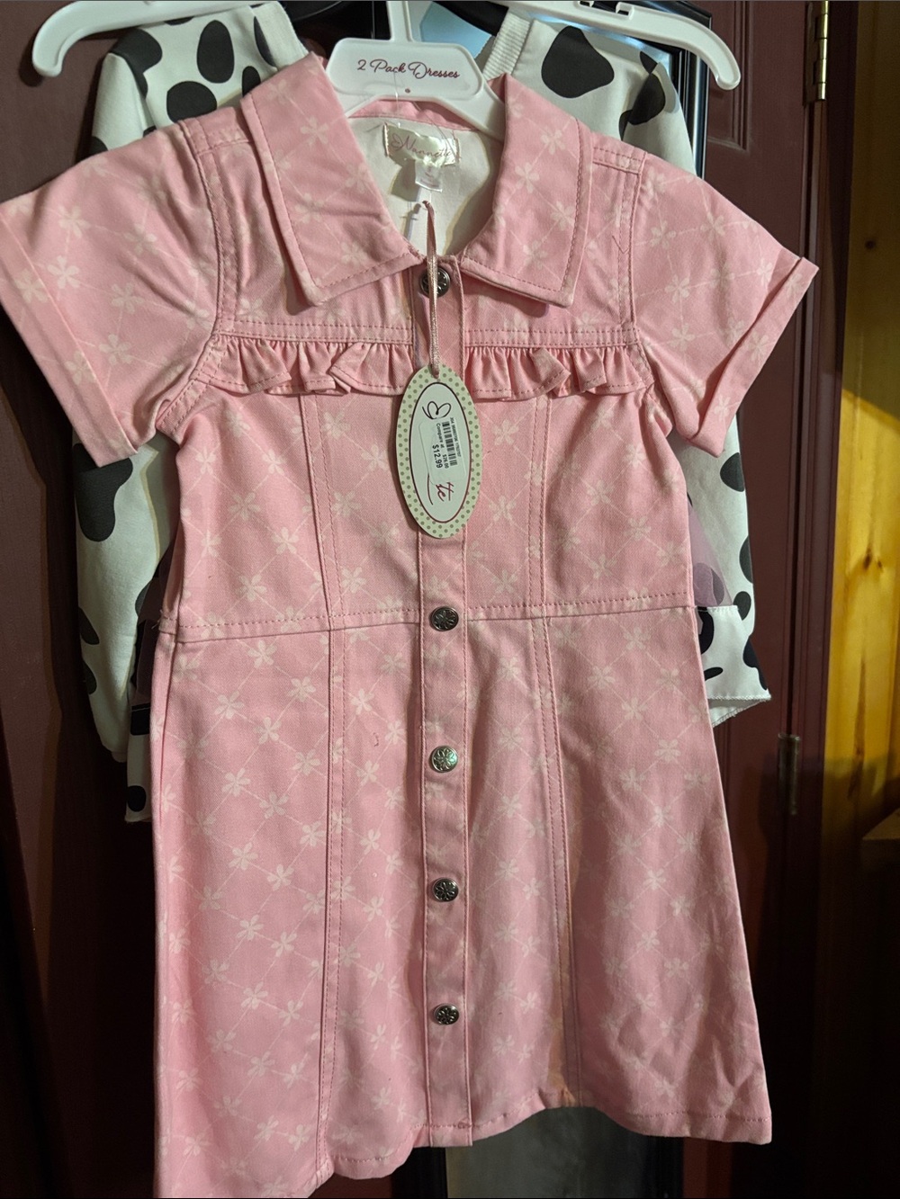 Nanette Lepore Pink Short-Sleeve Button-Front Dress